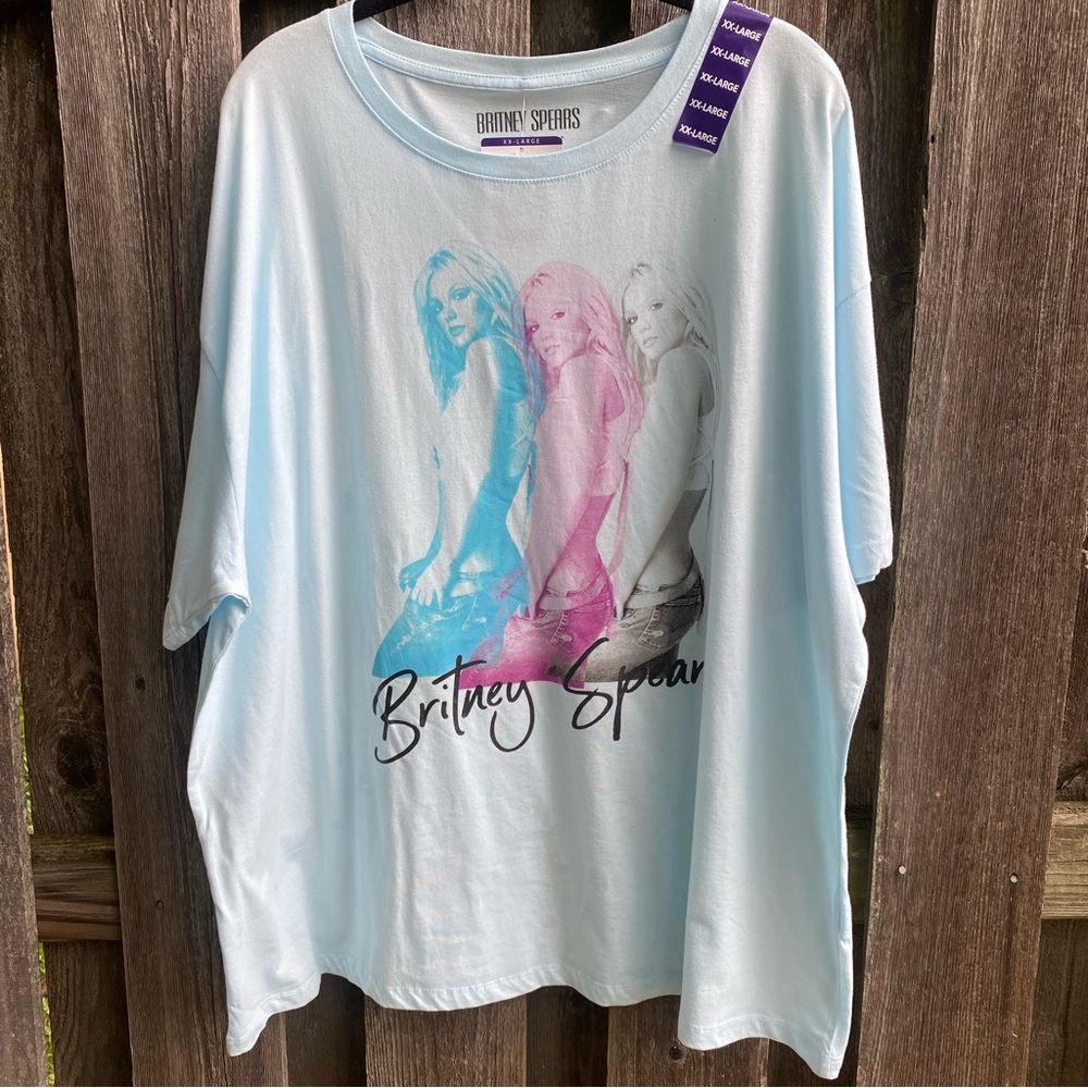 Britney Spears Blue Graphic Band Tee